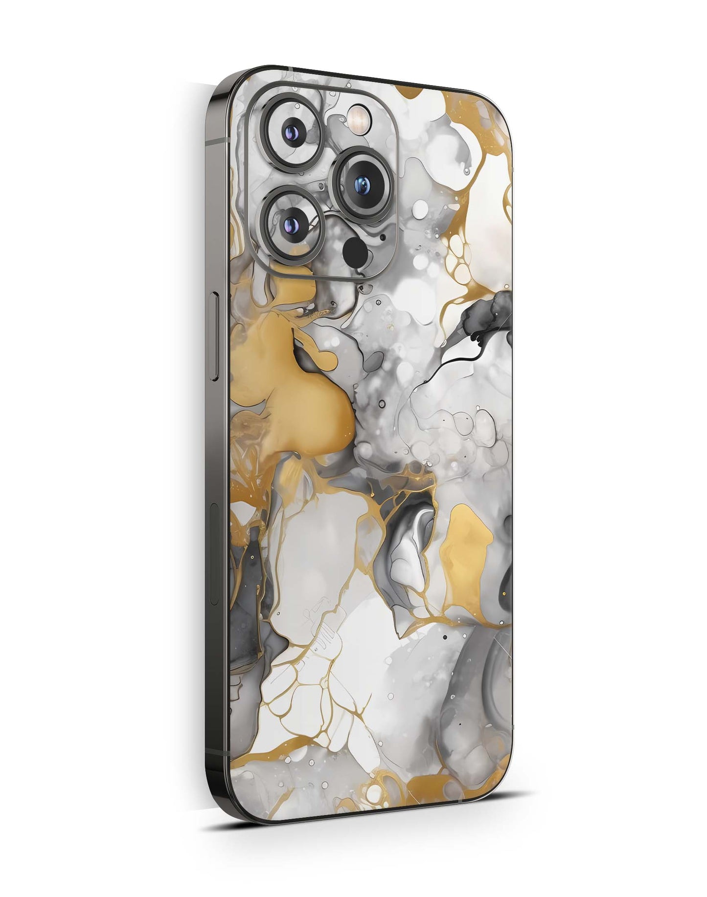 iPhone 15 Skins Design Schutzfolie Premium Vinyl Skin für alle Modelle Motiv Marmor Golden Light Aufkleber skins4u