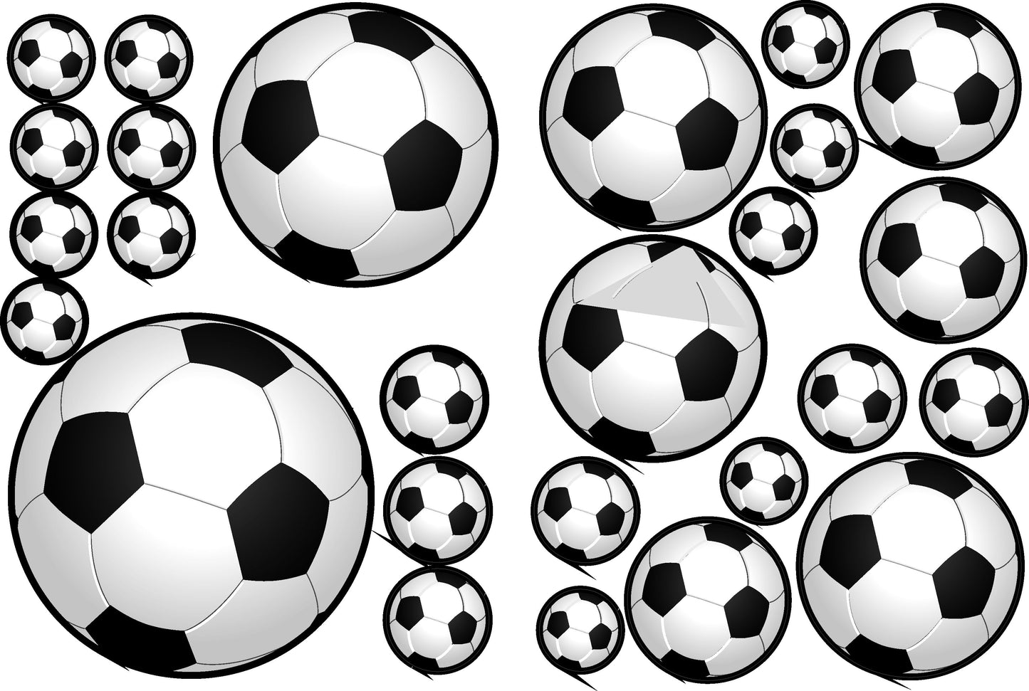 Wandtattoo Fußball Fußbälle 25 Stück in verschiedenen Größen Wandtattoo Skins4u