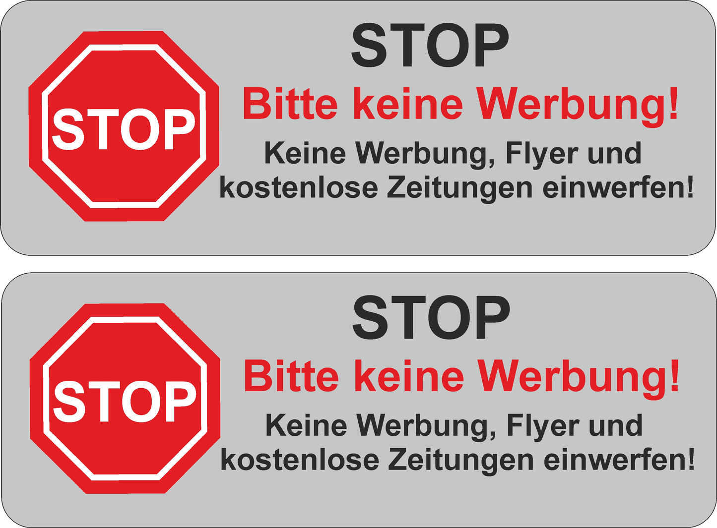 Briefkastenaufkleber Sticker Bitte keine Werbung einwerfen 2er Set Aufkleber Skins4u BKA7002