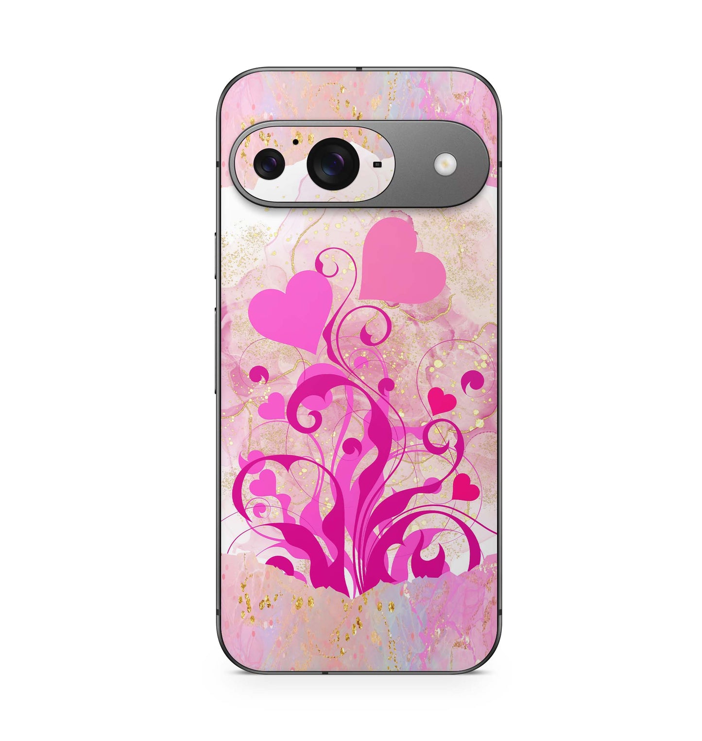 Google Pixel 9 Pro Skin Schutzfolie Design Kratzerschutz Vinyl Aufkleber Boarder Hearts Aufkleber Skins4u