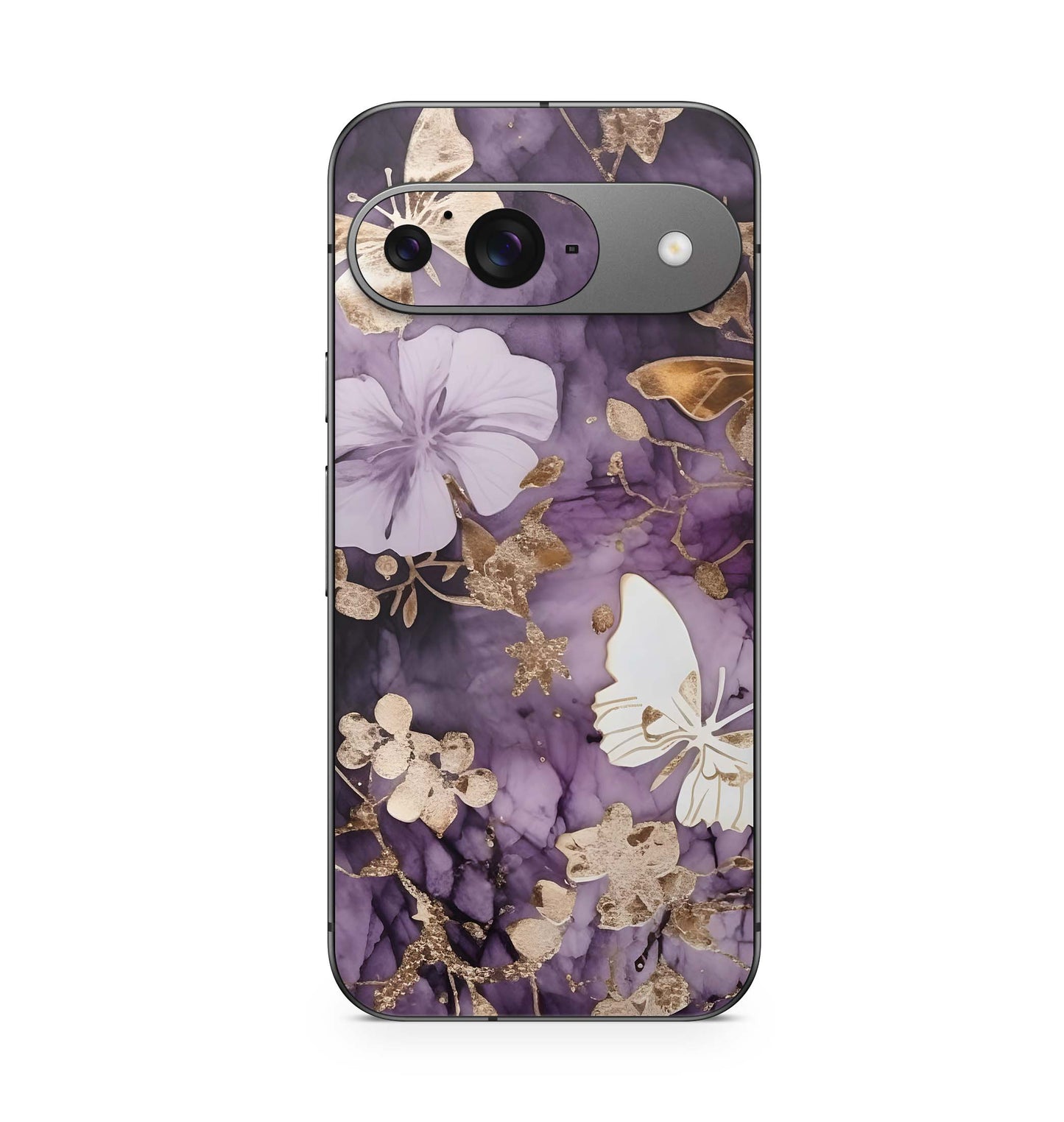 Google Pixel 9 Pro XL Skin Schutzfolie Design Kratzerschutz Vinyl Aufkleber Flowers and Butterfly Aufkleber Skins4u