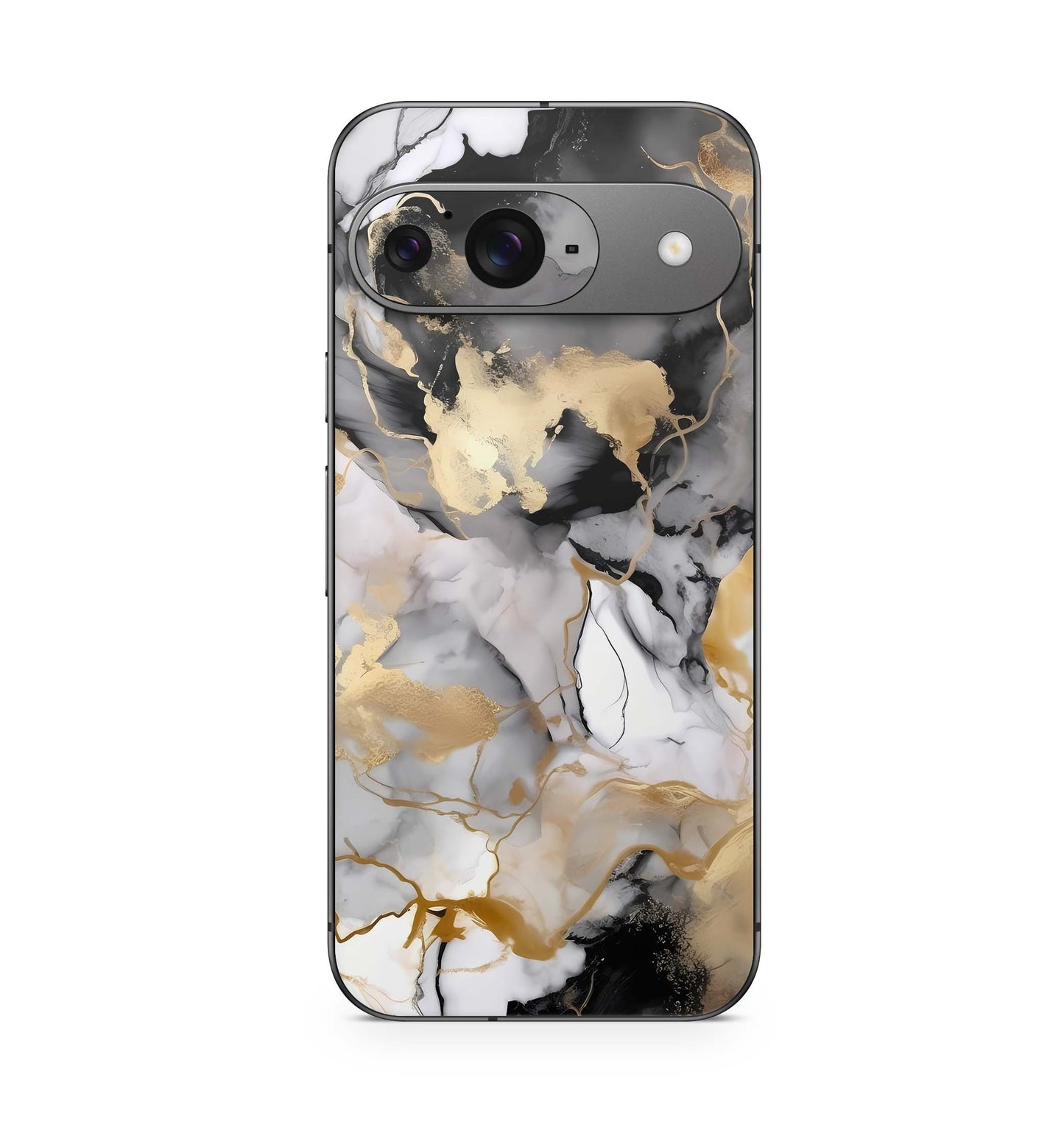Google Pixel 9 Pro Skin Schutzfolie Design Kratzerschutz Vinyl Aufkleber Marmor gold black Aufkleber Skins4u