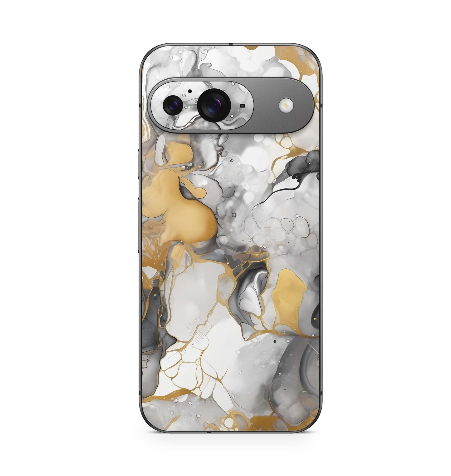 Google Pixel 9 Pro Skin Schutzfolie Design Kratzerschutz Vinyl Aufkleber Marmor gold light Aufkleber Skins4u