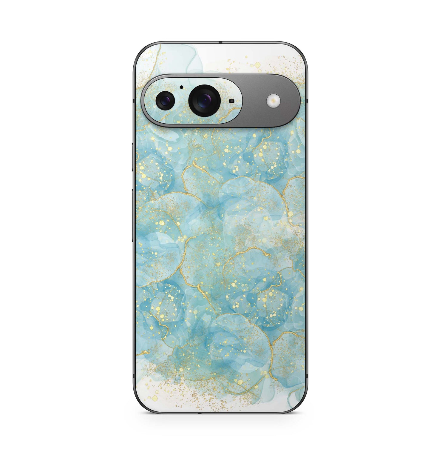 Google Pixel 9 Pro Skin Schutzfolie Design Kratzerschutz Vinyl Aufkleber Türkis Gold Aufkleber Skins4u