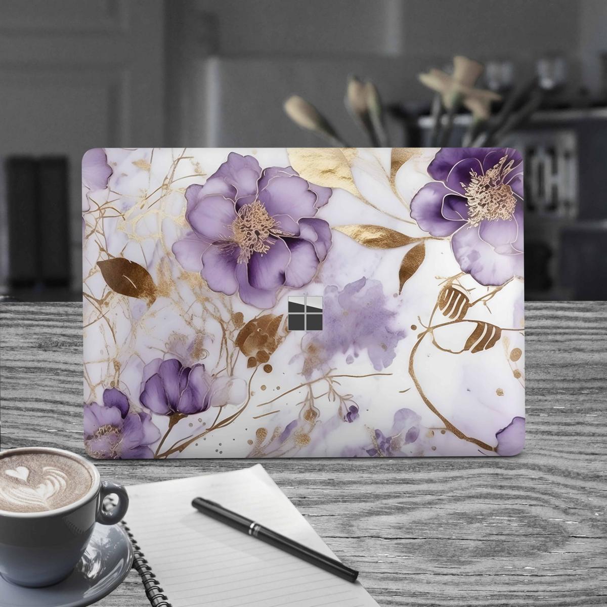 Microsoft Surface Laptop 3 4 5 Skin 13" Premium Vinylfolie Kratzerschutz Design Purple Heart Elektronik-Sticker & -Aufkleber Skins4u