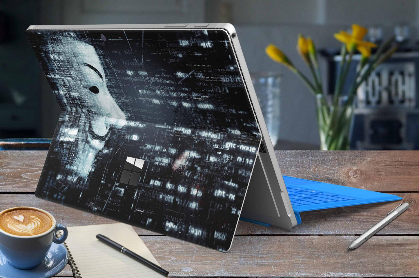 Microsoft Surface Pro 10 Skin Design Vinyl Premium Folie Modellwahl Motiv Anonymous Aufkleber skins4u