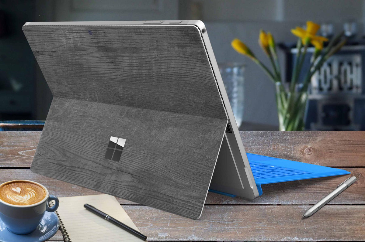 Microsoft Surface Pro Skins Design Vinyl Premium Folie Modellwahl Motiv Black Woodgrain Aufkleber skins4u