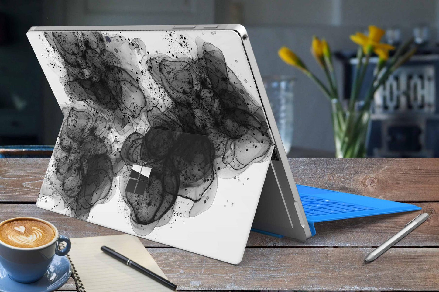 Microsoft Surface Go 3 Skins Design Vinyl Premium Folie Modellwahl Motiv Black & White Aufkleber skins4u