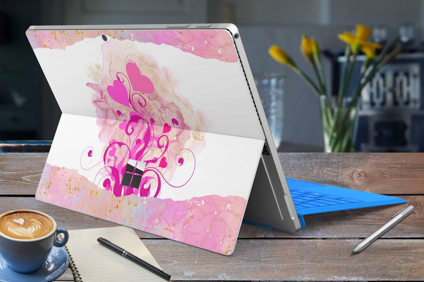 Microsoft Surface Go 3 Skins Design Vinyl Premium Folie Modellwahl Motiv Boarder Hearts Aufkleber skins4u