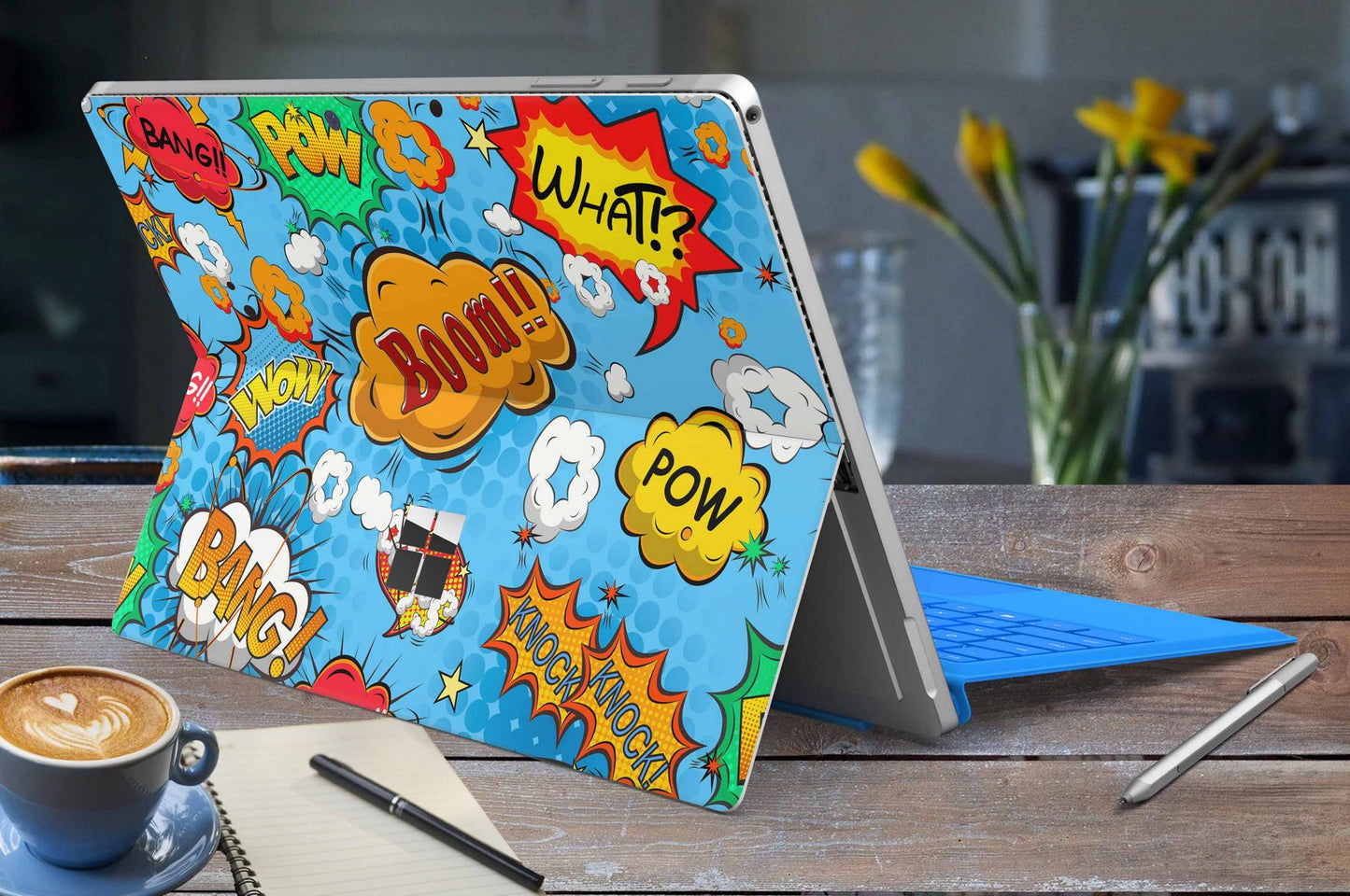 Microsoft Surface Go 3 Skins Design Vinyl Premium Folie Modellwahl Motiv Comics Blue Aufkleber skins4u