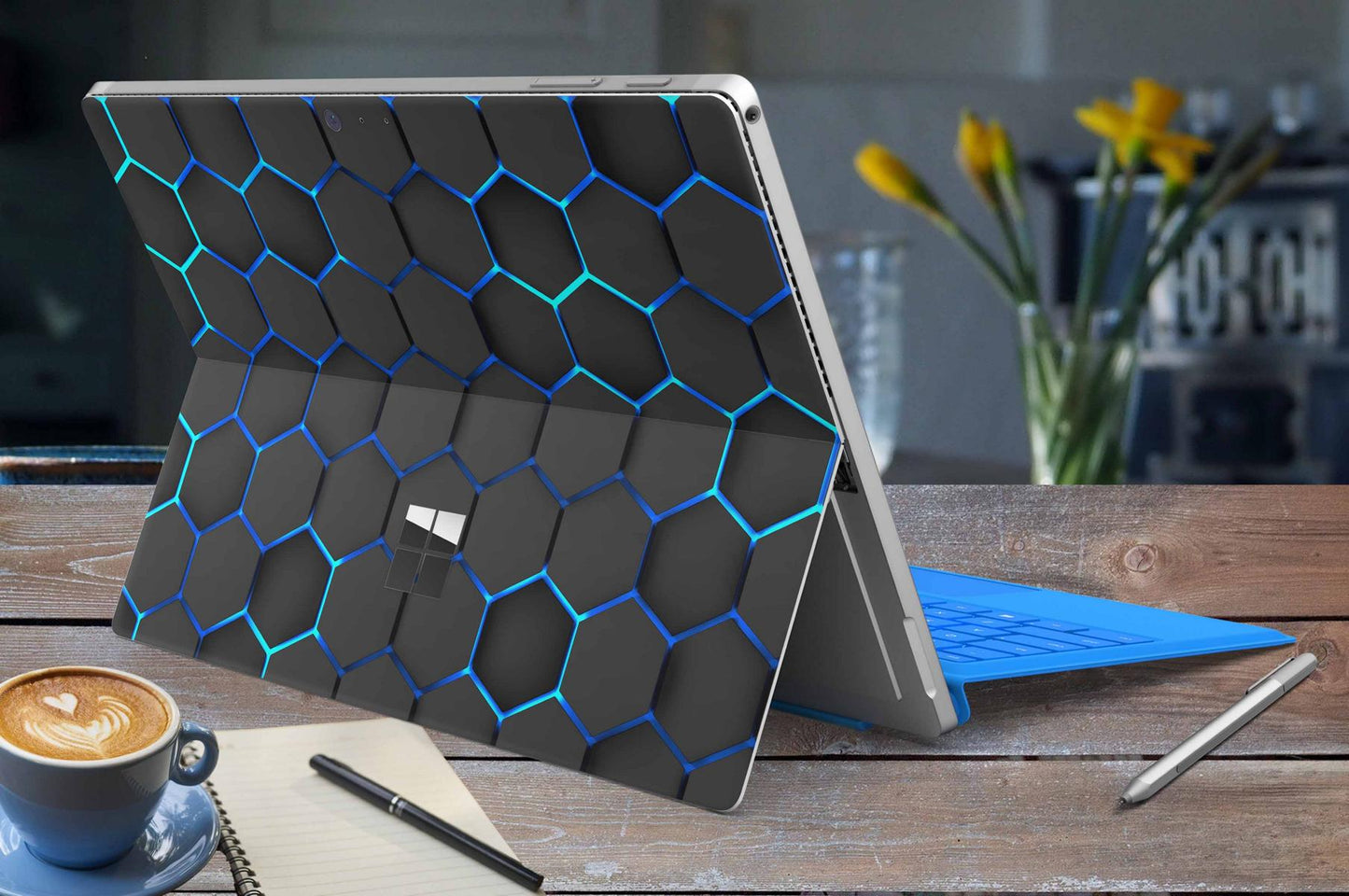 Microsoft Surface Pro 11 Skin Design Vinyl Premium Folie Modellwahl Motiv Exo blau Aufkleber skins4u