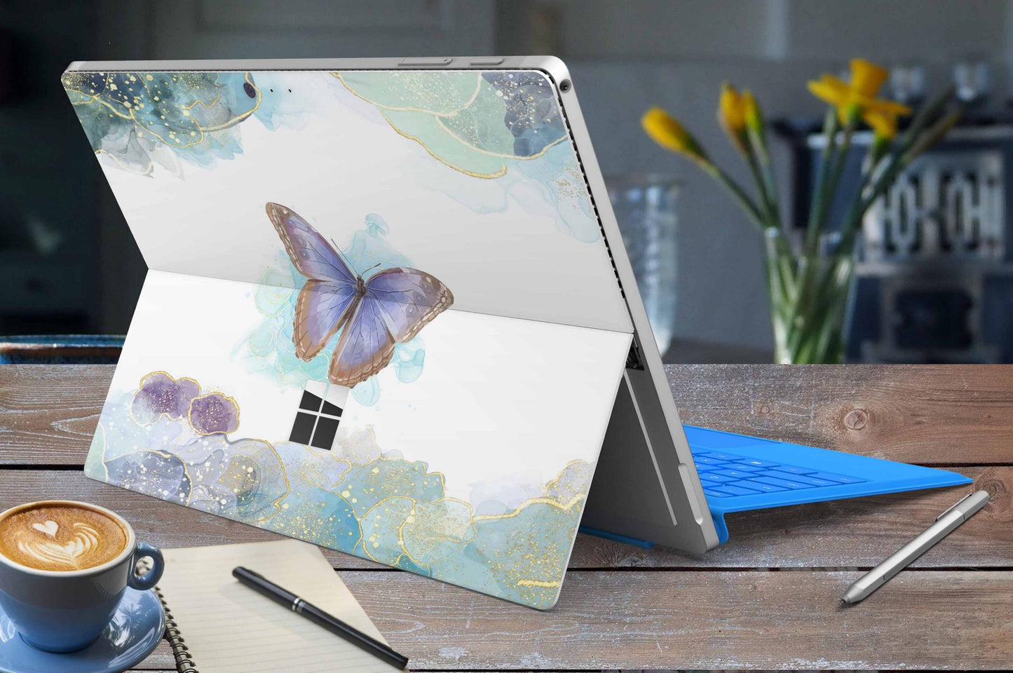 Microsoft Surface Go 2 Skins Design Vinyl Premium Folie Modellwahl Motiv Glitter Butterfly Aufkleber skins4u