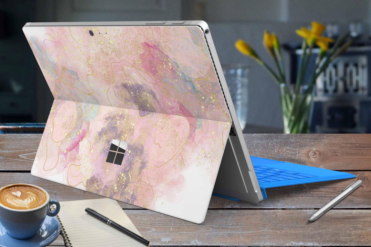 Microsoft Surface Pro 8 Skin Design Vinyl Premium Folie Modellwahl Motiv Glitter Rose Aufkleber skins4u