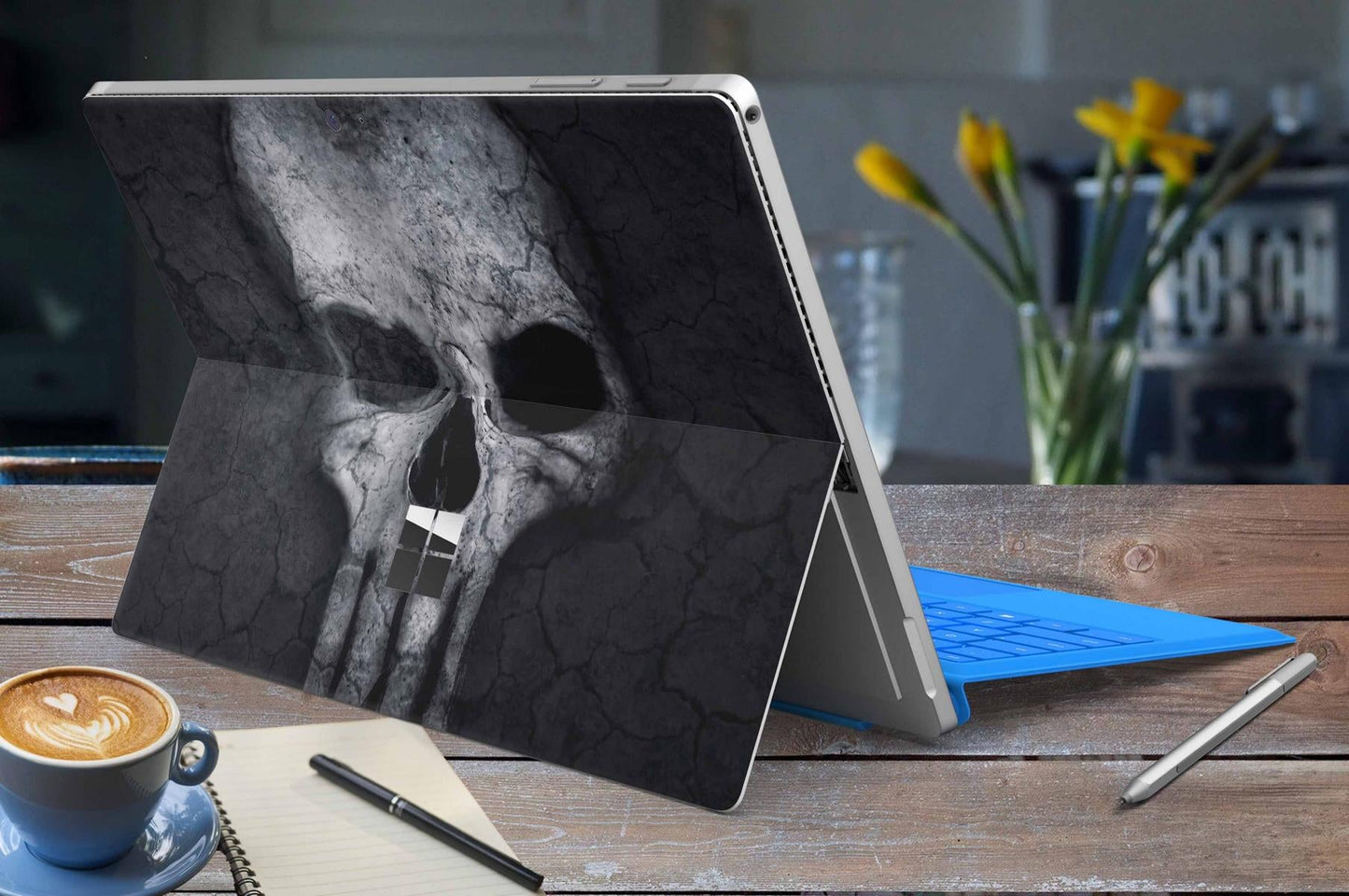 Microsoft Surface Go 4 Skins Design Vinyl Premium Folie Modellwahl Motiv Hard Skull Aufkleber skins4u