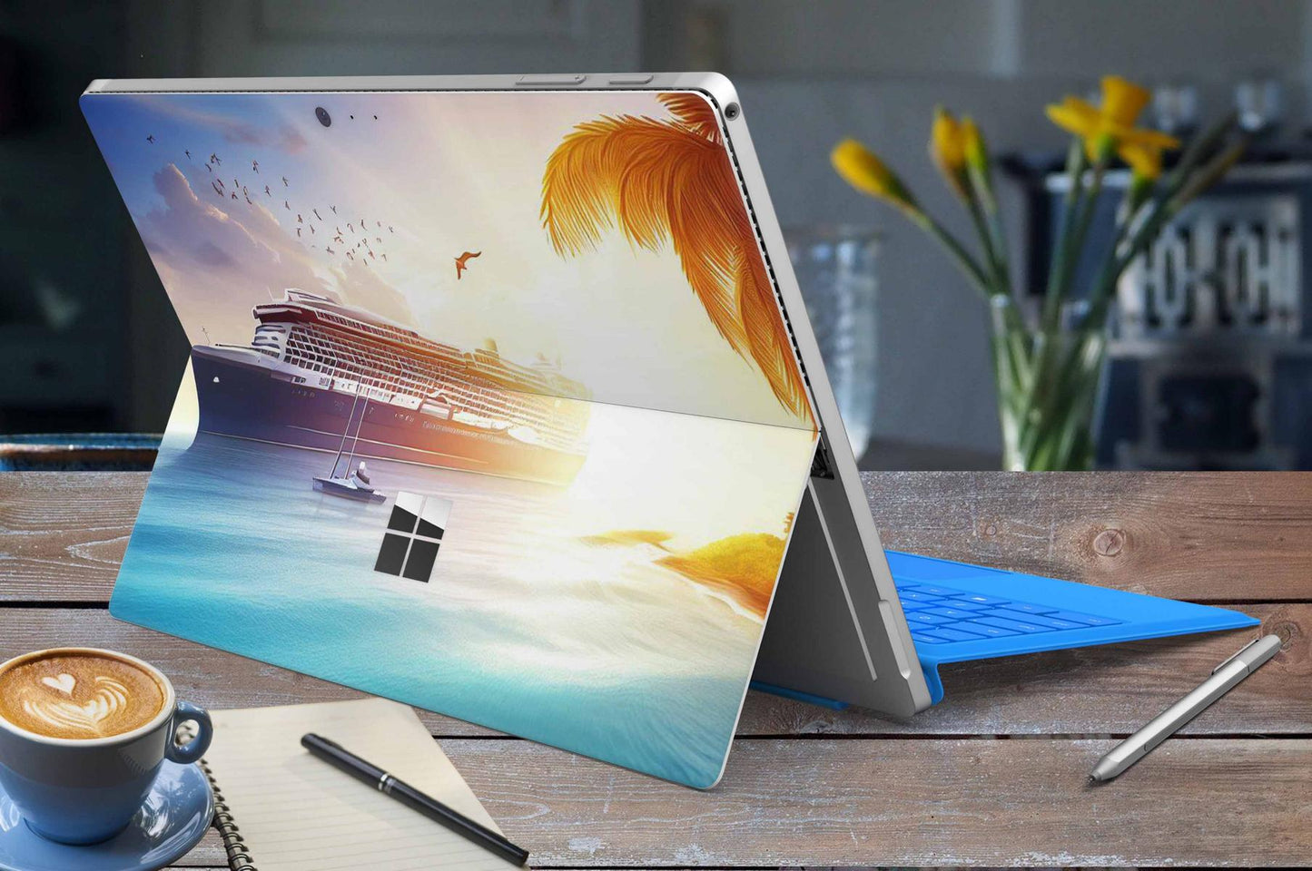 Microsoft Surface Pro 8 Skin Design Vinyl Premium Folie Modellwahl Motiv Karibik Aufkleber skins4u