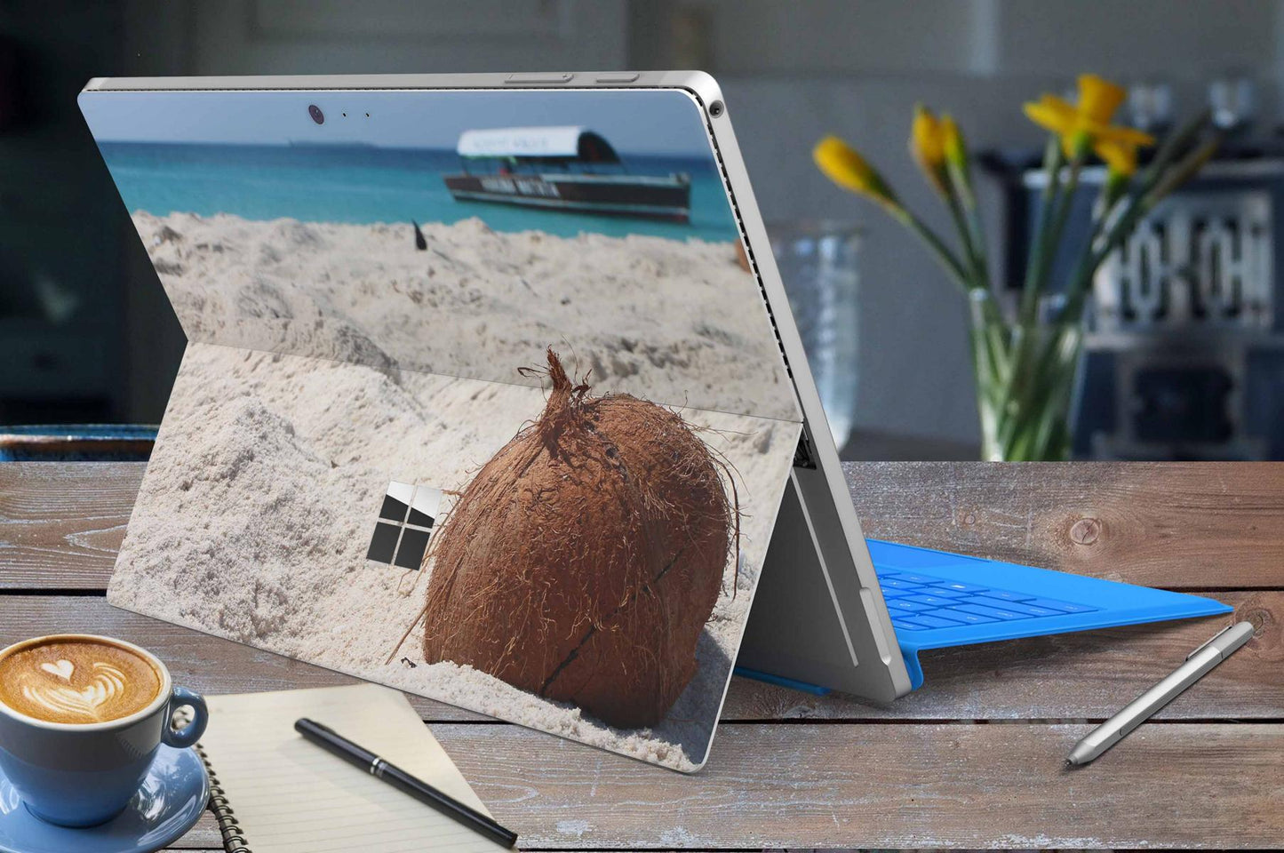 Microsoft Surface Go 4 Skins Design Vinyl Premium Folie Modellwahl Motiv Kokosnuss Aufkleber skins4u