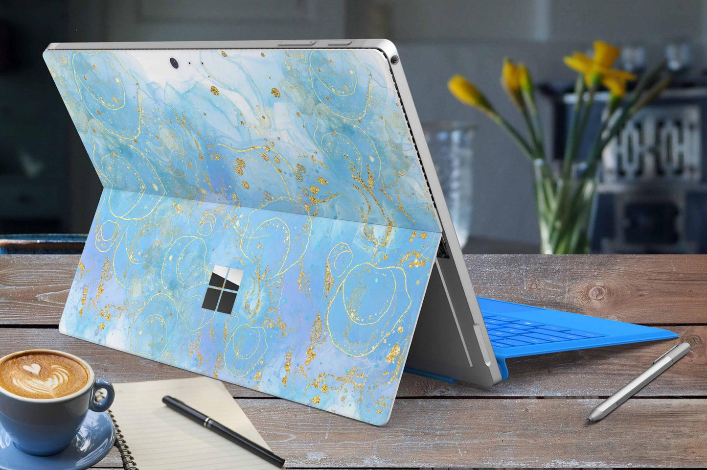 Microsoft Surface Go 2 Skins Design Vinyl Premium Folie Modellwahl Motiv Nautic blue Aufkleber skins4u
