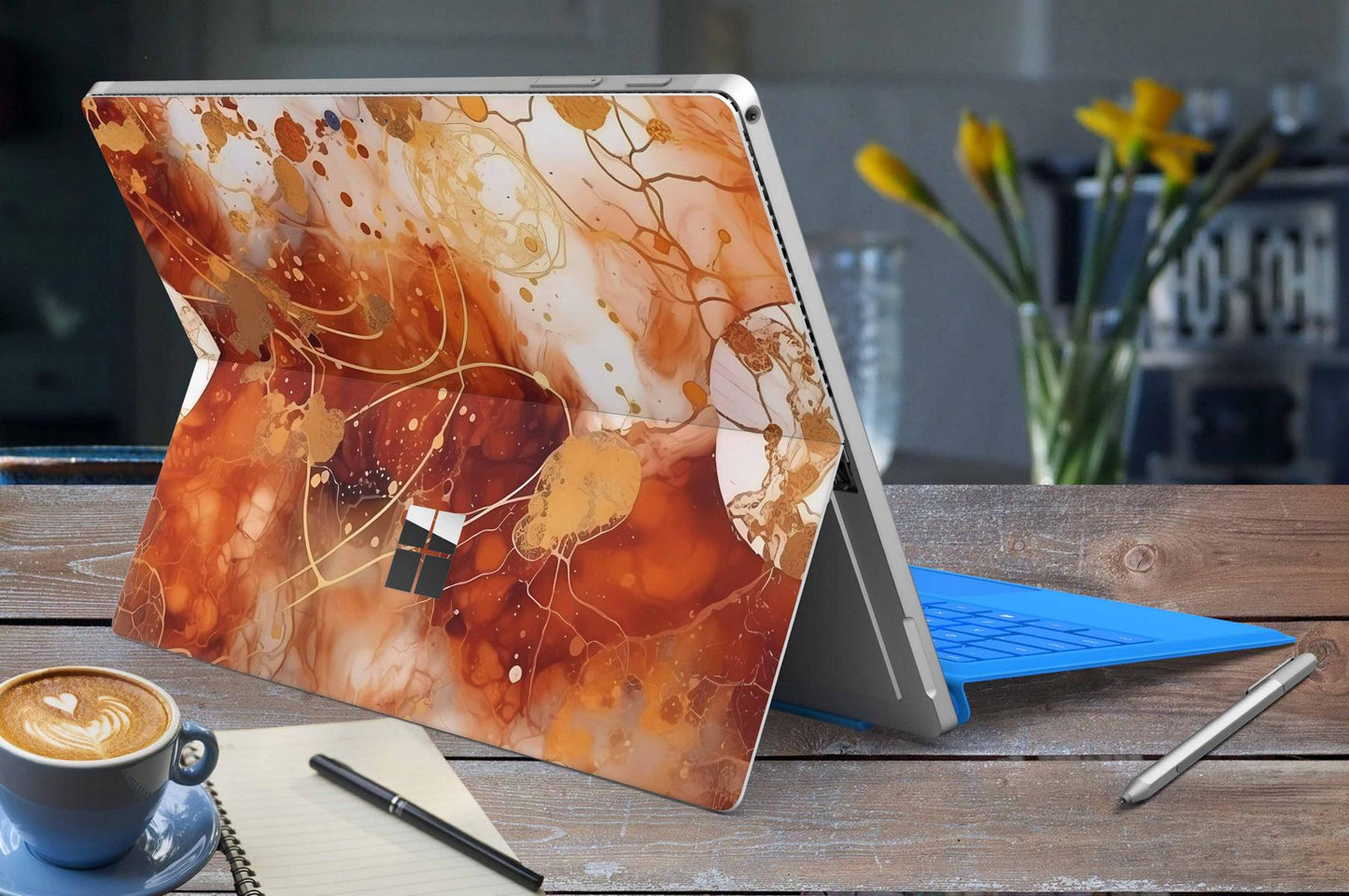 Microsoft Surface Pro 9 Skin Design Vinyl Premium Folie Modellwahl Motiv Orange Circle Aufkleber skins4u