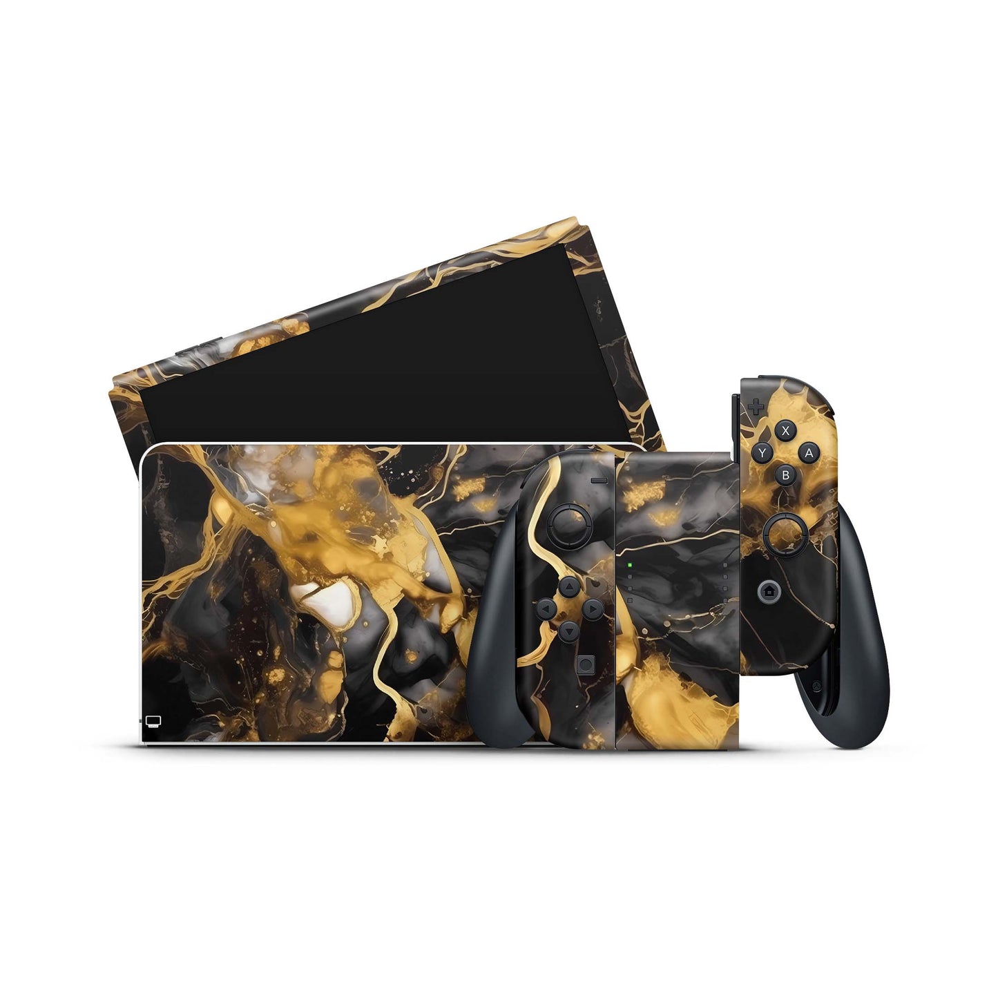 Nintendo Switch Skin Wrap Aufkleber Vinyl Skins Folie Design Dark Gold Aufkleber Skins4u