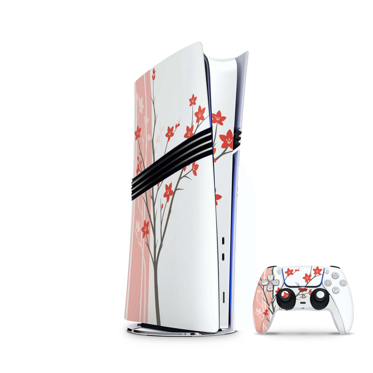 PS5 Pro Skin Tranquility pink mit passendem Controller Skin