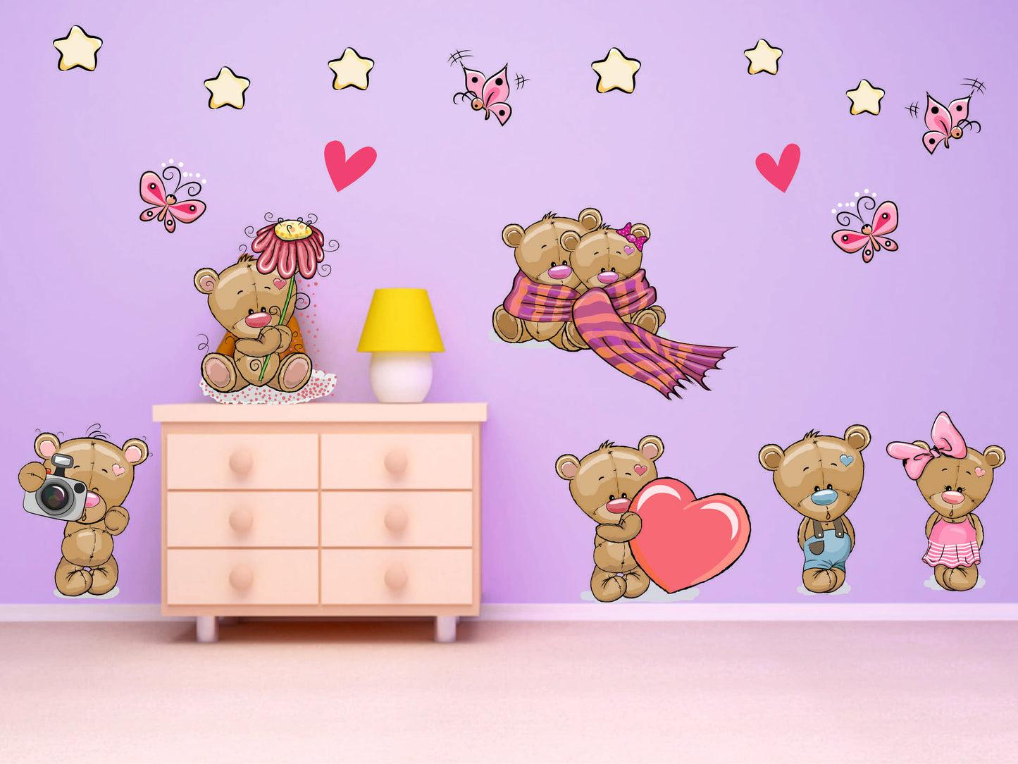 Wandtattoo Teddy Bären Kinderzimmer Teddys Baby Bärchen Aufkleber Wand Deko Wandtattoo Skins4u