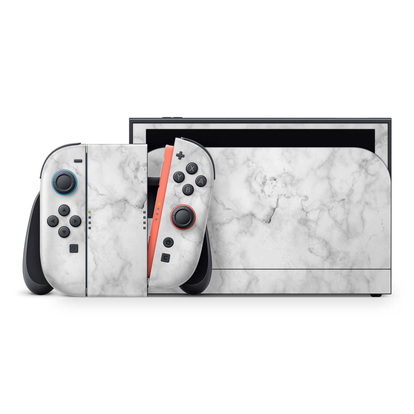 Nintendo Switch 2 Aufkleber Folien Skin Set Schutzfolie Modding Design Marmor weiss Aufkleber Skins4u