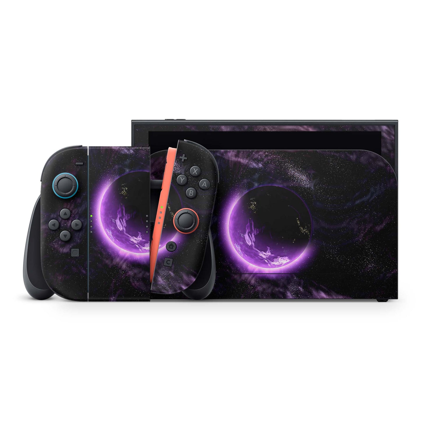 Nintendo Switch 2 Aufkleber Folien Skin Set Schutzfolie Modding Design Purple Space Aufkleber Skins4u