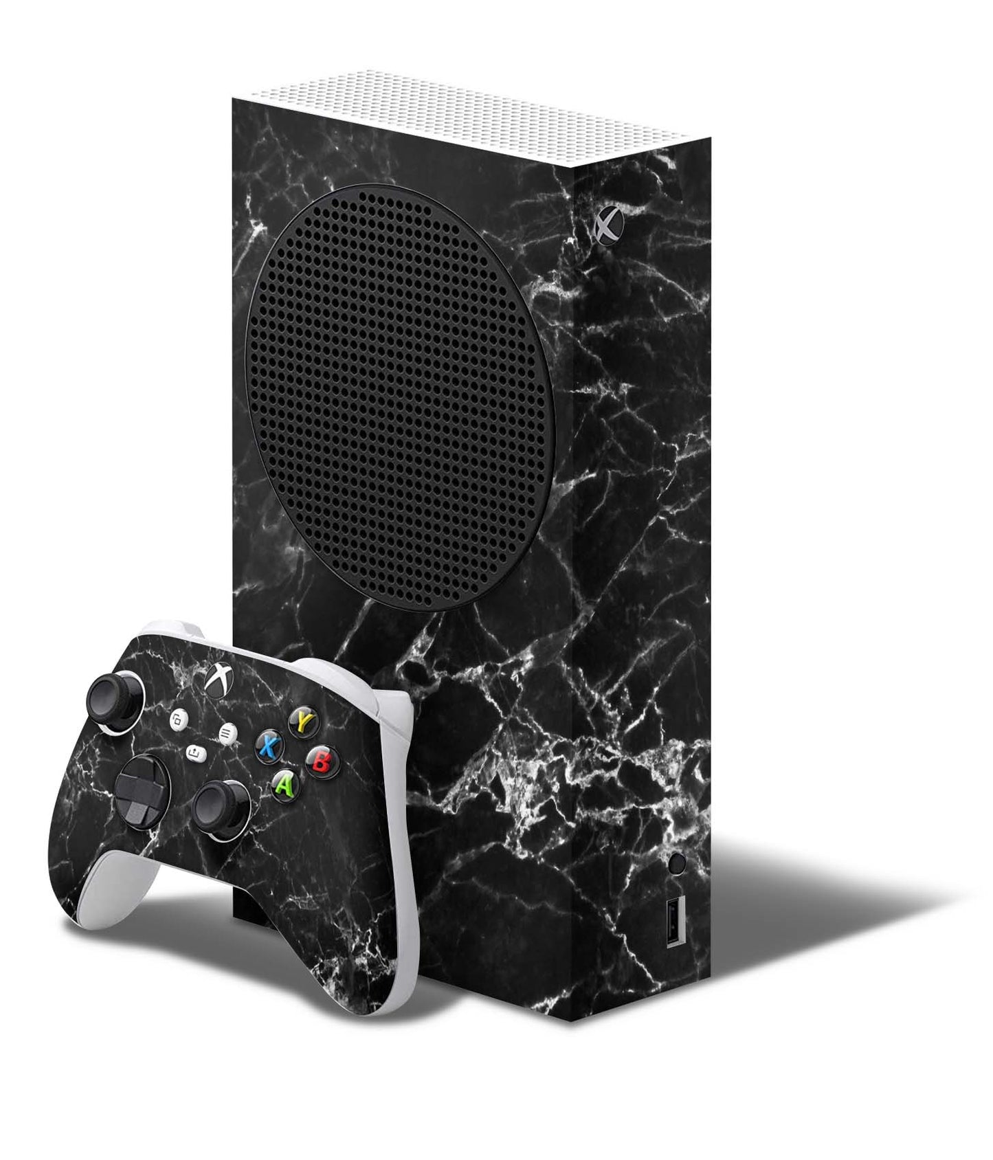 Xbox Series S Skin Folie Konsolen Aufkleber mit Controller Skin Marmor schwarz Elektronik-Sticker & -Aufkleber skins4u