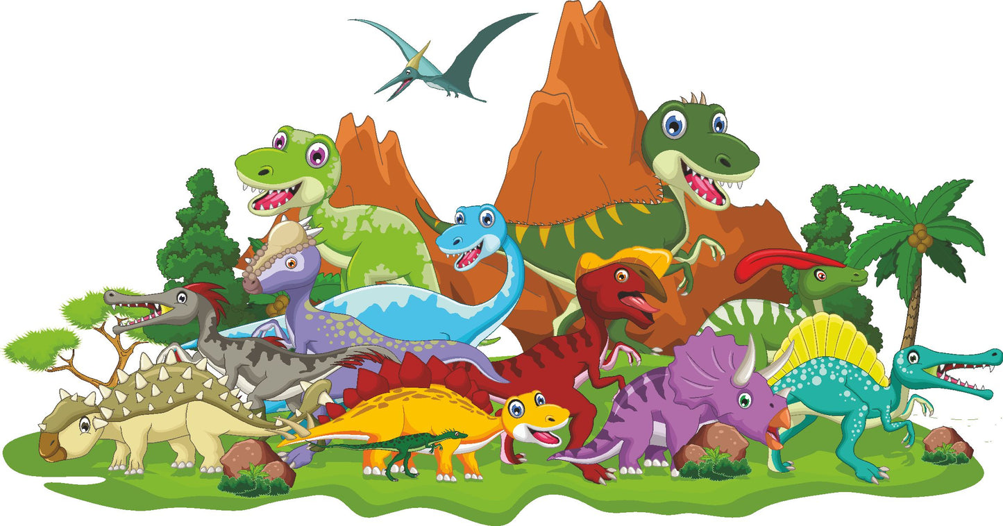 Wandtattoo Dinosaurier Welt 120x63cm XXL Aufkleber Wandtattoo Skins4u
