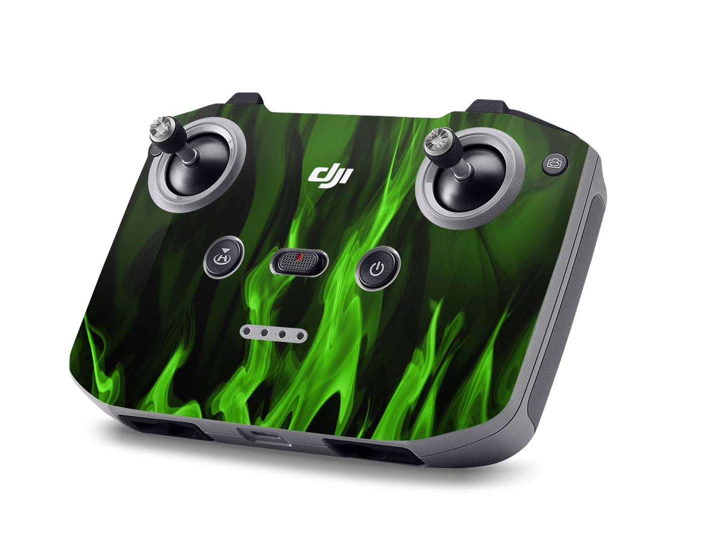 DJI Controller Skins Smart, RC, RC2, RC Pro Design Schutzfolie Aufkleber Grüne Flammen Aufkleber skins4u