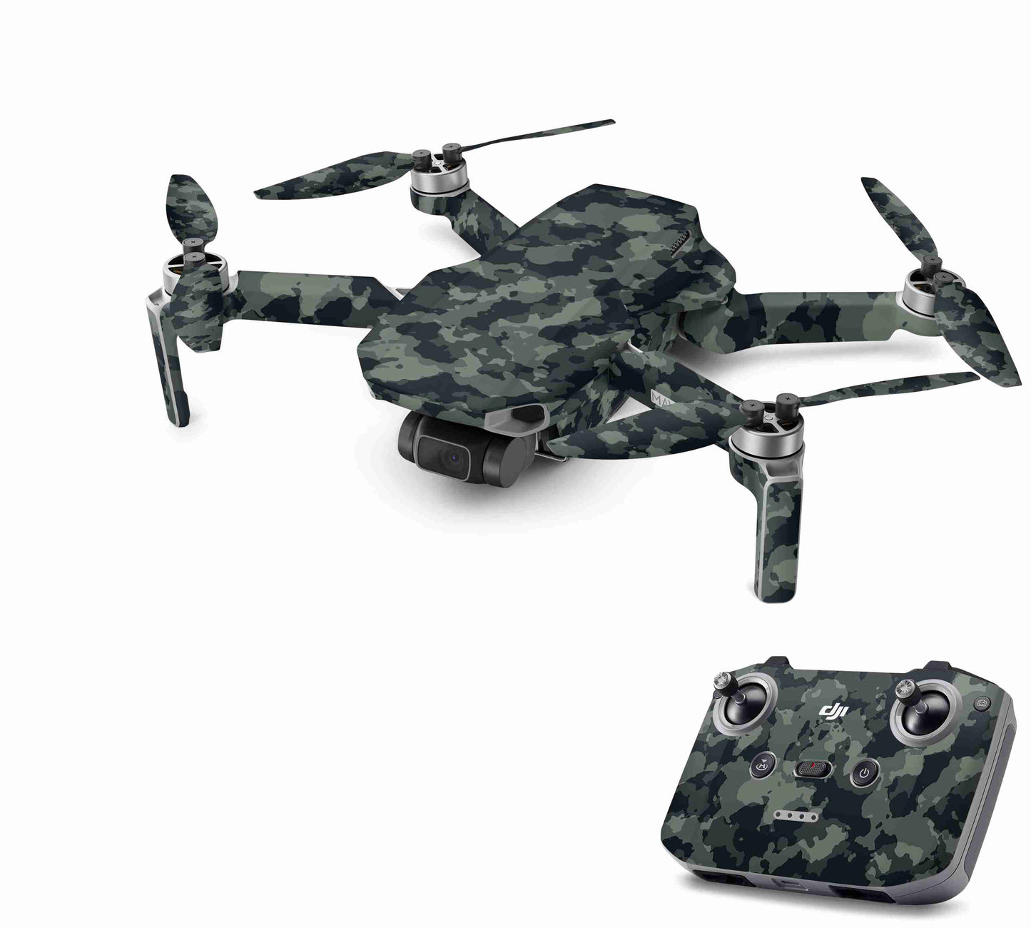 DJI Mini 4K Skin Drohnen Aufkleber Schutz Design Folie Dark green camo Aufkleber Skins4u