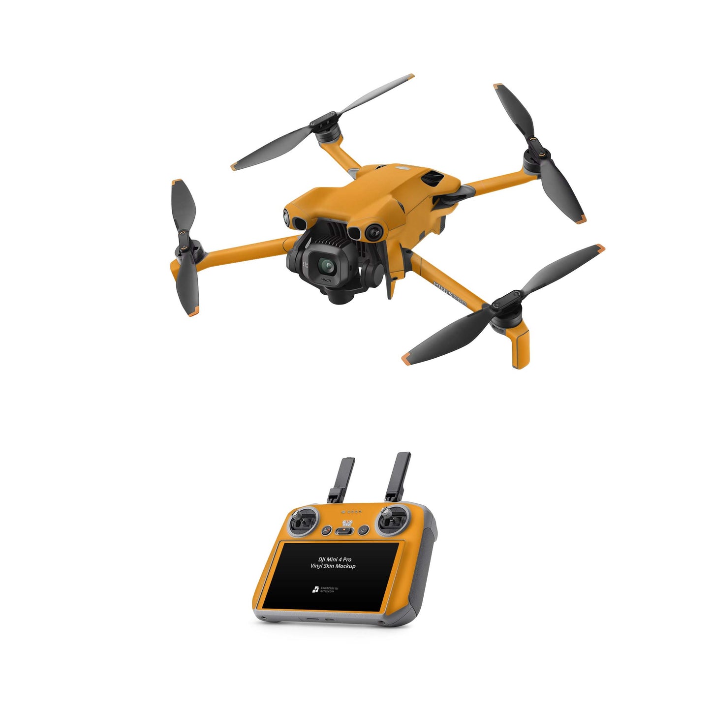 DJI Mini 5 Pro Skin Drohnen Aufkleber Vinyl Folien Set Solid state Orange Aufkleber Skins4u