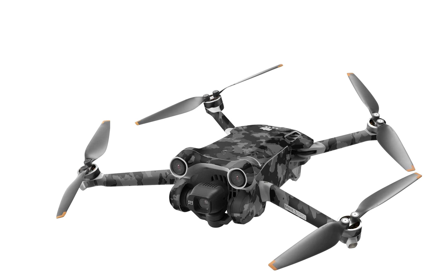 DJI Mini 3 Skin Folie DJI Mini 3 Pro + Controller Skins Vinyl Folierung Drohne Dark Camouflage Grau Aufkleber skins4u