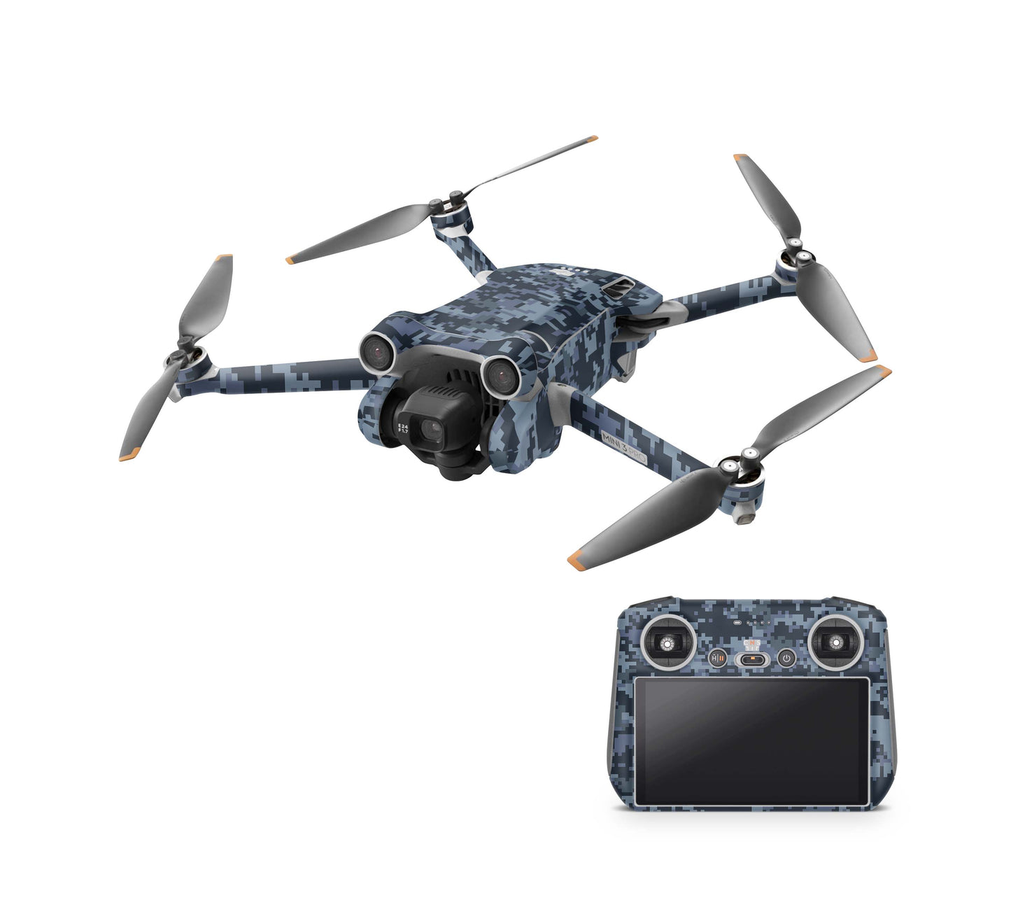 DJI Mini 4 Pro Skin + RC2 Controller Skins Vinyl Folierung Drohne Navy Camo Aufkleber skins4u