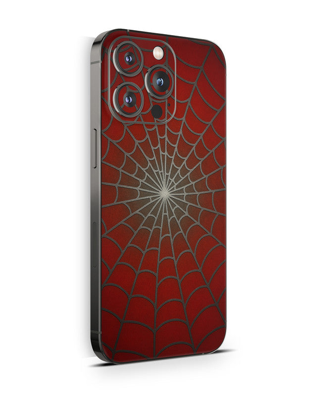 iPhone 14 Plus Skin Schutzfolie Aufkleber Design Vinyl Folie Spiderweb rot Aufkleber Skins4u