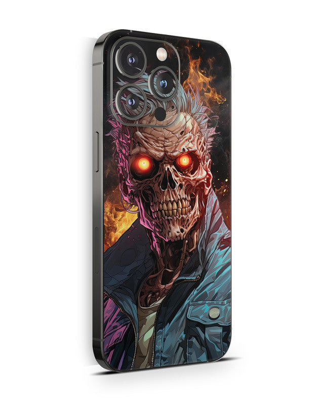 iPhone 16 Skin Schutzfolie Aufkleber Design Vinyl Folie Zombie Fire Aufkleber Skins4u