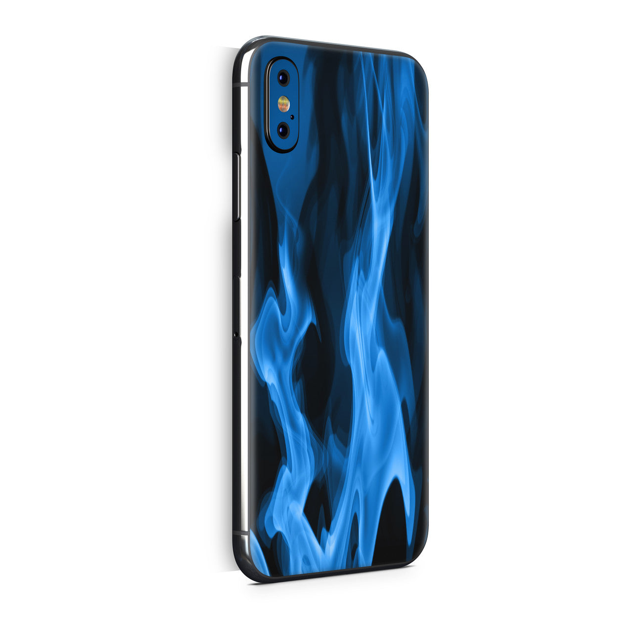 iPhone X Skin Design Vinyl Schutzfolie Backcover Blaue Flammen Aufkleber Skins4u