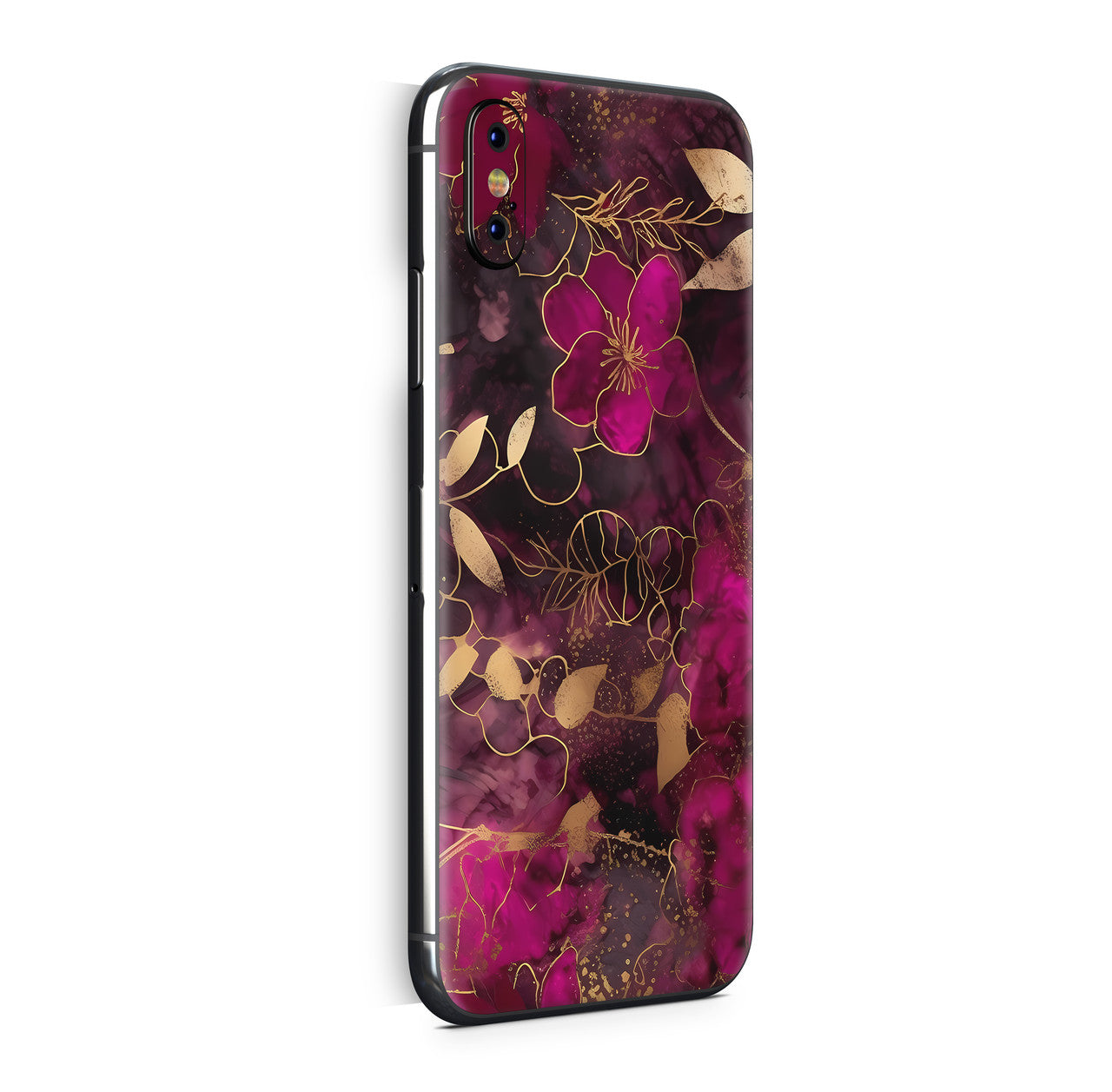 iPhone X Skin Design Vinyl Schutzfolie Backcover Flowers Dark Aufkleber Skins4u