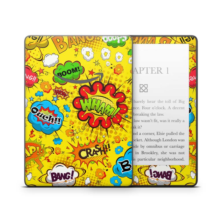 Amazon Kindle mit 6" Display 10.Generation 2019 Schutzfolie Comics gelb Aufkleber skins4u