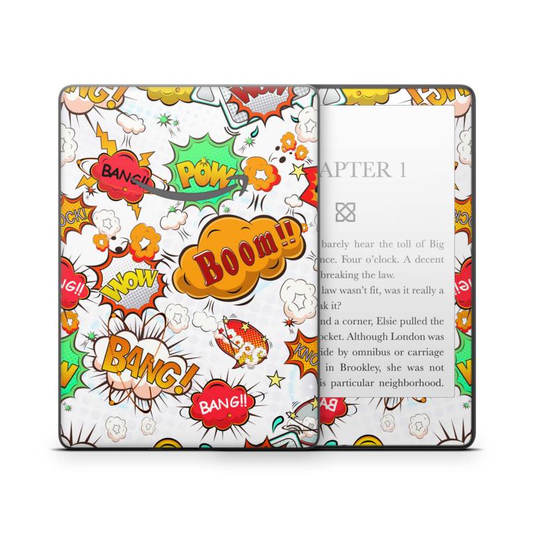 Amazon Kindle mit 6" Display 10.Generation 2019 Schutzfolie Comics weiss Aufkleber skins4u