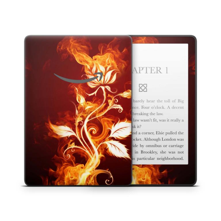 Amazon Kindle mit 6" Display 10.Generation 2019 Schutzfolie Flower of Fire Aufkleber skins4u