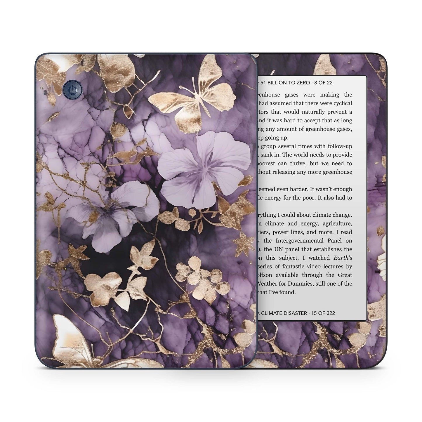Kobo Clara Colour / Tolino Shine Color Skin Schutzfolie Kratzerschutz Design Vinyl Aufkleber Flower and Butterfly Aufkleber skins4u
