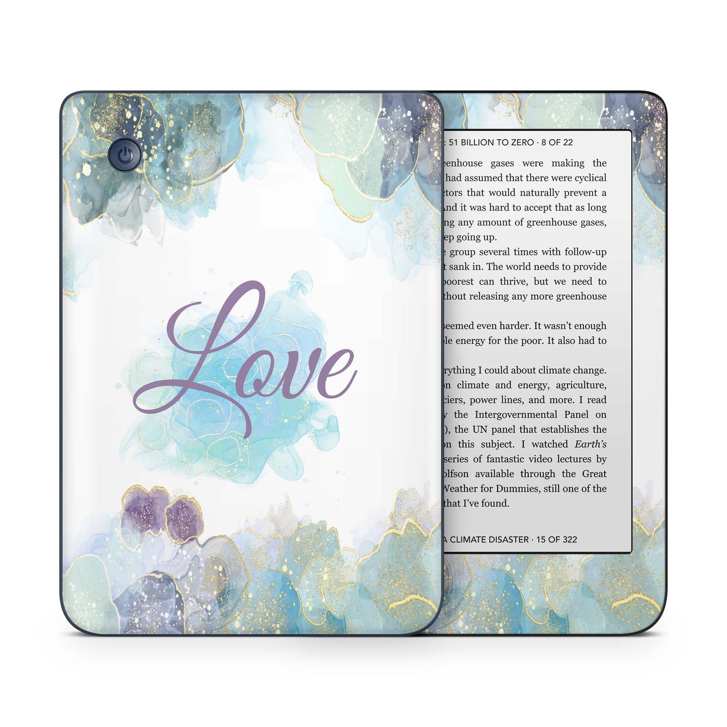 Kobo Clara Colour / Tolino Shine Color Skin Schutzfolie Kratzerschutz Design Vinyl Aufkleber Glitter Love Aufkleber skins4u
