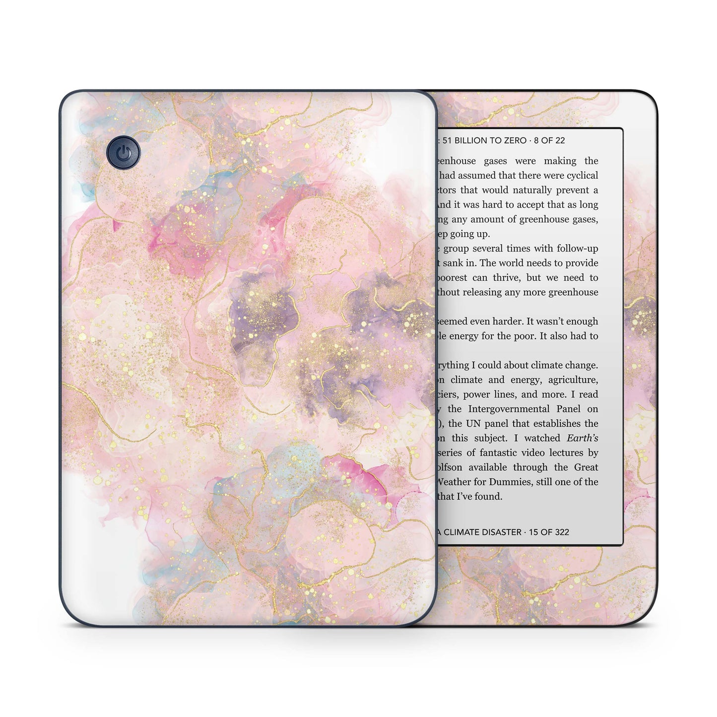 Kobo Clara Colour / Tolino Shine Color Skin Schutzfolie Kratzerschutz Design Vinyl Aufkleber Glitter Rose Aufkleber skins4u