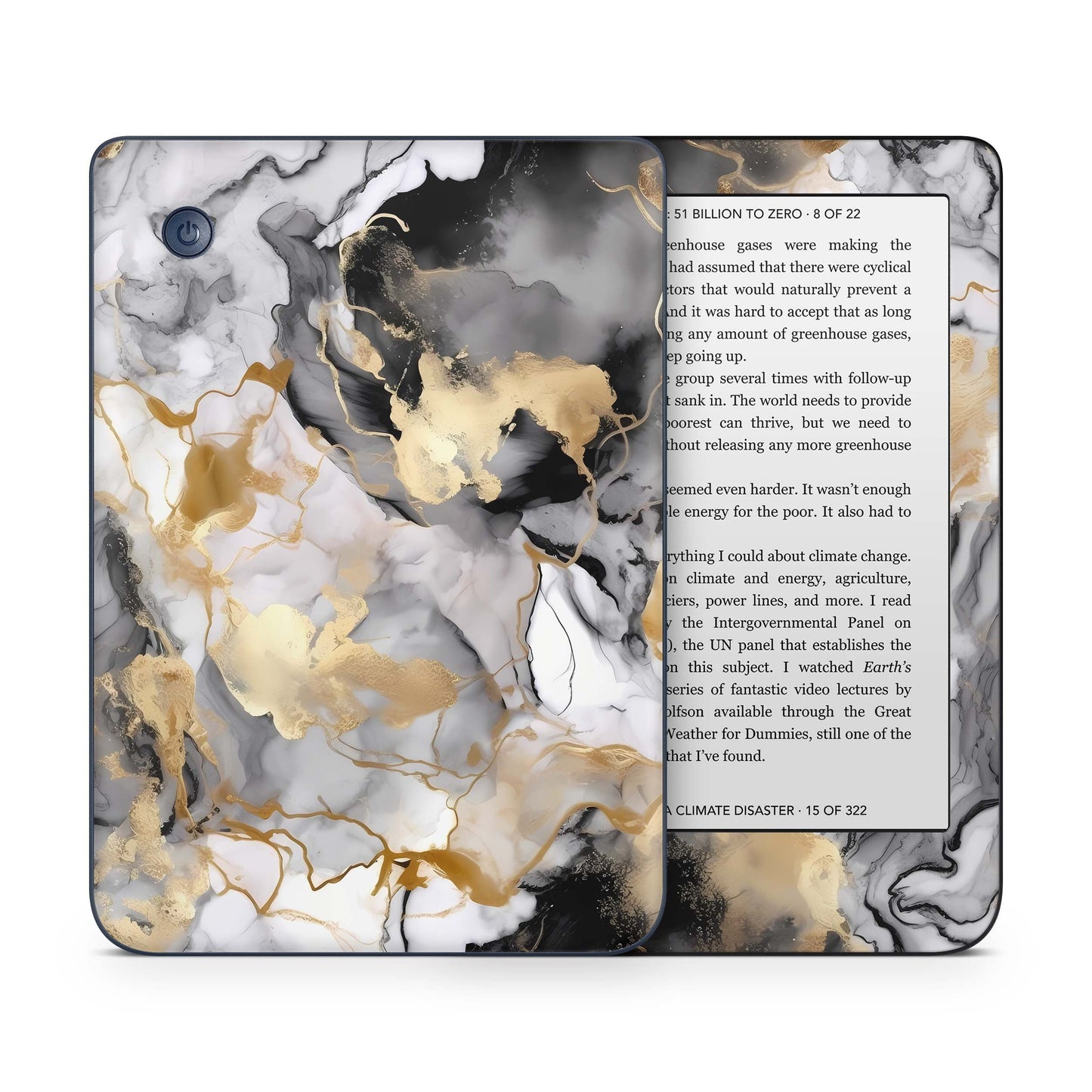 Kobo Clara Colour / Tolino Shine Color Skin Schutzfolie Kratzerschutz Design Vinyl Aufkleber Marmor gold black Aufkleber skins4u