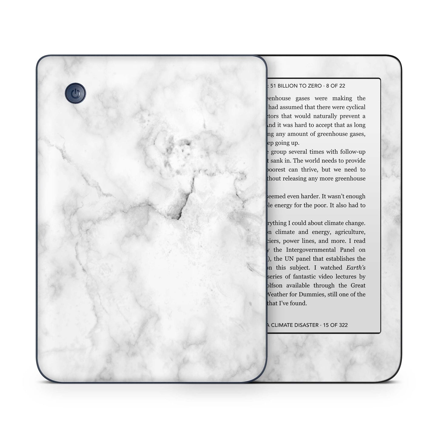 Kobo Clara Colour / Tolino Shine Color Skin Schutzfolie Kratzerschutz Design Vinyl Aufkleber Marmor weiss Aufkleber skins4u