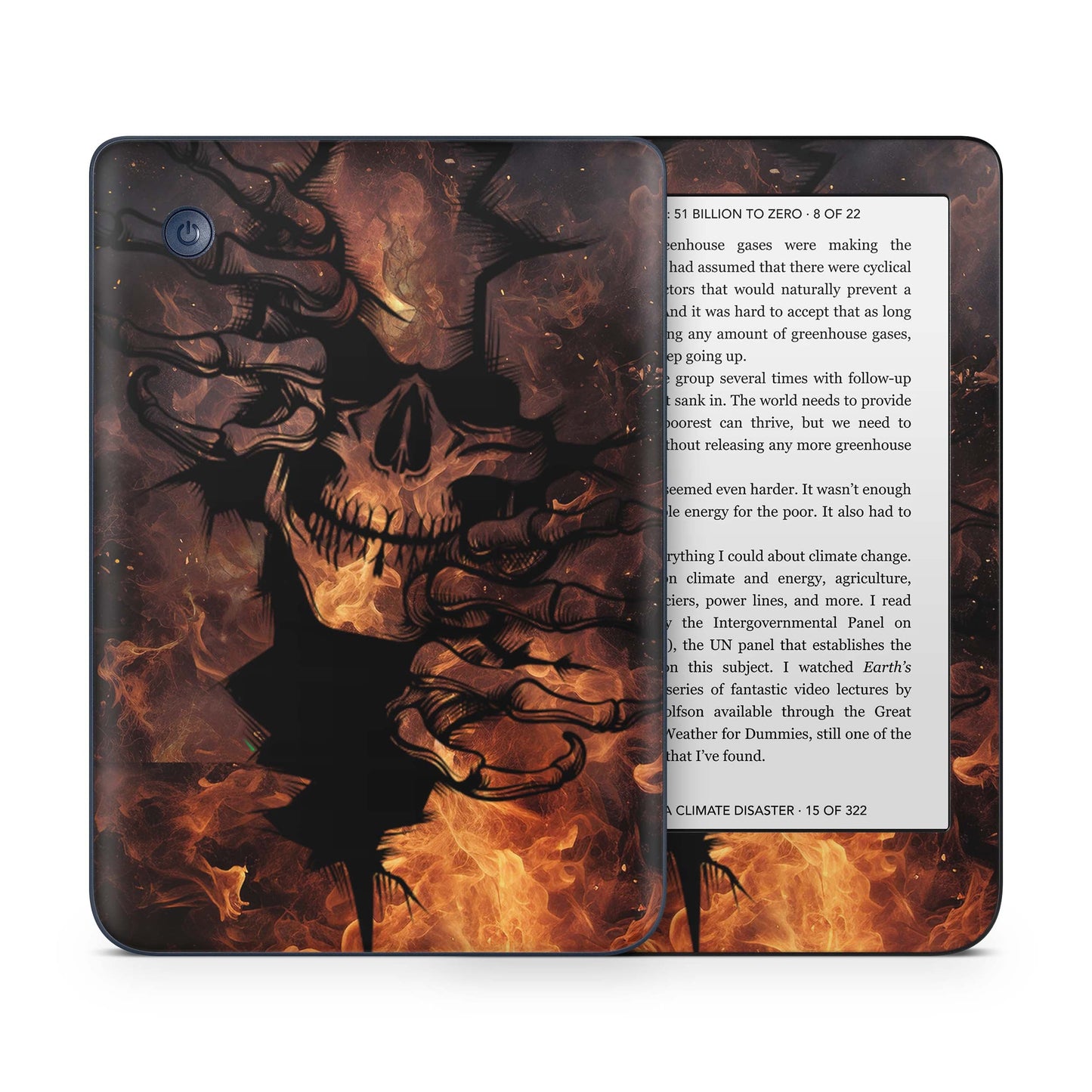 Kobo Clara Colour / Tolino Shine Color Skin Schutzfolie Kratzerschutz Design Vinyl Aufkleber Skull on Fire Aufkleber skins4u