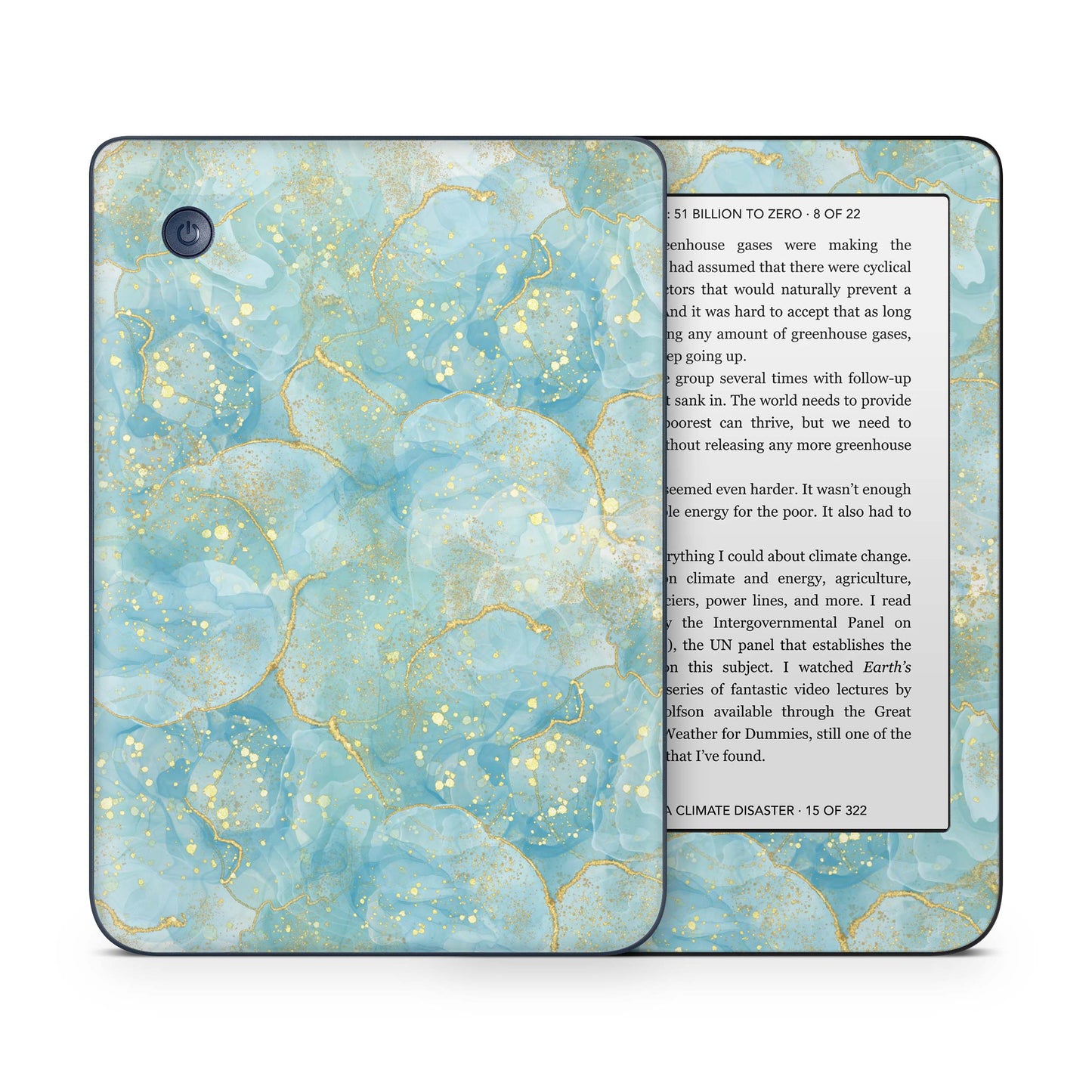Kobo Clara Colour / Tolino Shine Color Skin Schutzfolie Kratzerschutz Design Vinyl Aufkleber Türkis Gold Aufkleber skins4u