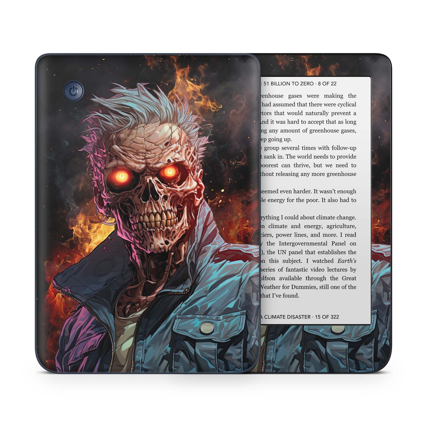 Kobo Clara Colour / Tolino Shine Color Skin Schutzfolie Kratzerschutz Design Vinyl Aufkleber Zombie Fire Aufkleber skins4u