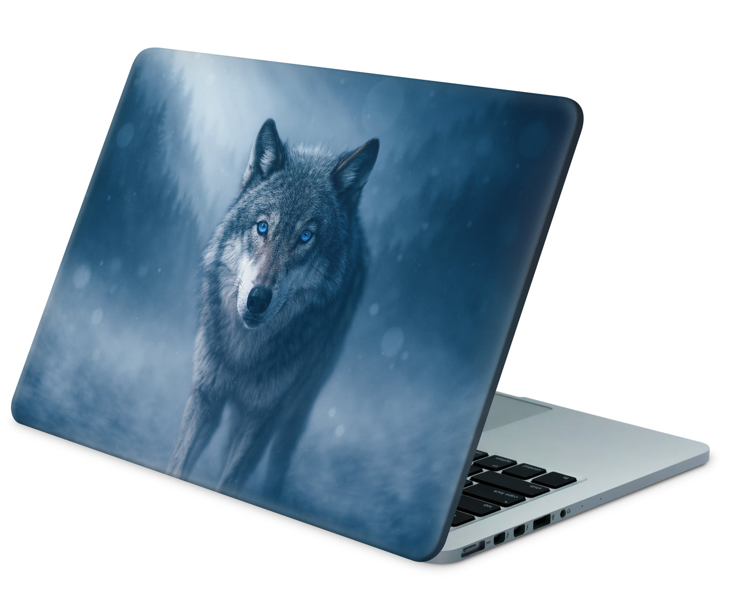 MacBook Neo Skin 13" Vinyl Schutzfolie Wolf Blue Eyes Aufkleber Skins4u